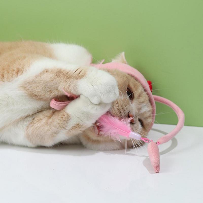 Funny Feather Headband – Interactive Cat Teaser Stick Toy