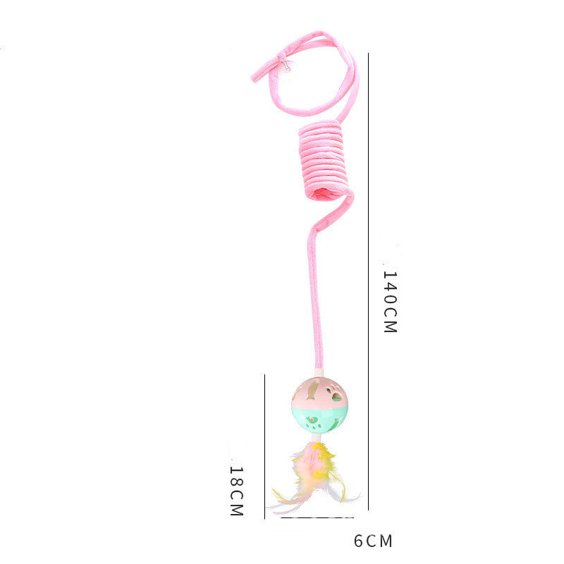 Interactive Spring Cat Toy - Suction Cup & Rabbit Fur