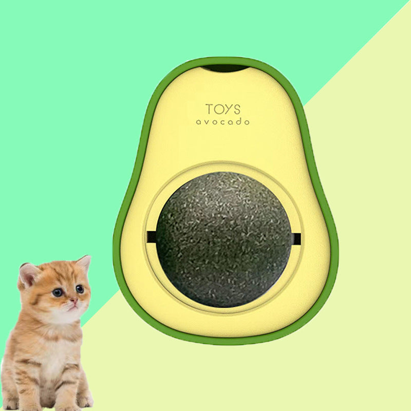 Avocado Catnip Toy – 360° Rotating Cat Mint Play Toy
