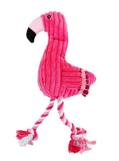Riospets Squeaky Plush Dog Toy - Chew & Teeth Clean Flamingo
