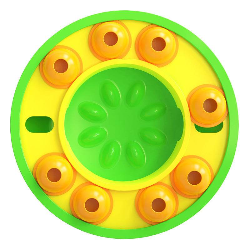 Pet IQ Training Puzzle Bowl – Turntable Slow Feeder for Dogs to Control Eating Speed Green