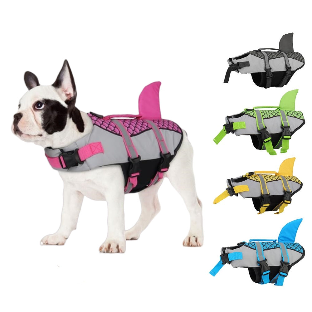 Shark Dog Life Jacket – Swimming Vest Harness for Summer Fun
