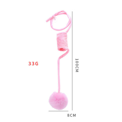 Interactive Spring Cat Toy - Suction Cup & Rabbit Fur