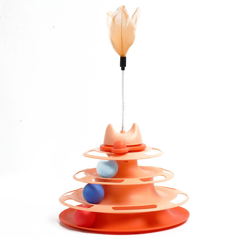 Cat Tower Toy – Multi-Level Rolling Ball Play Board