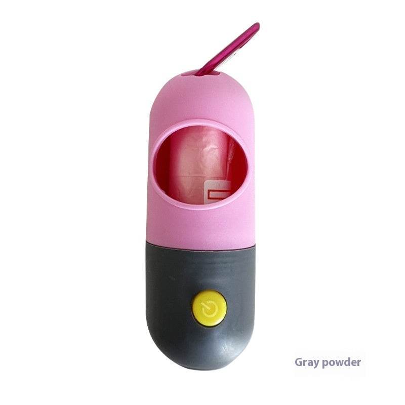 Riospets LED Poop Bag Dispenser for Night Walks Pink Gray