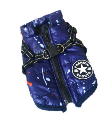 Winter Cotton Dog Vest – Chest-Back Integrated Pet Coat
