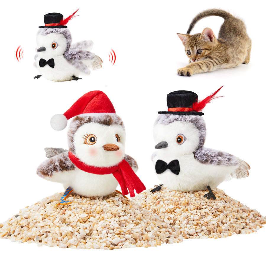 Riospets Automatic Flapping Bird Cat Toy Christmas couple style 17cm