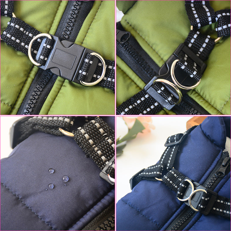 Waterproof Winter Dog Coat – Harness-Style Warm Pet Jacket