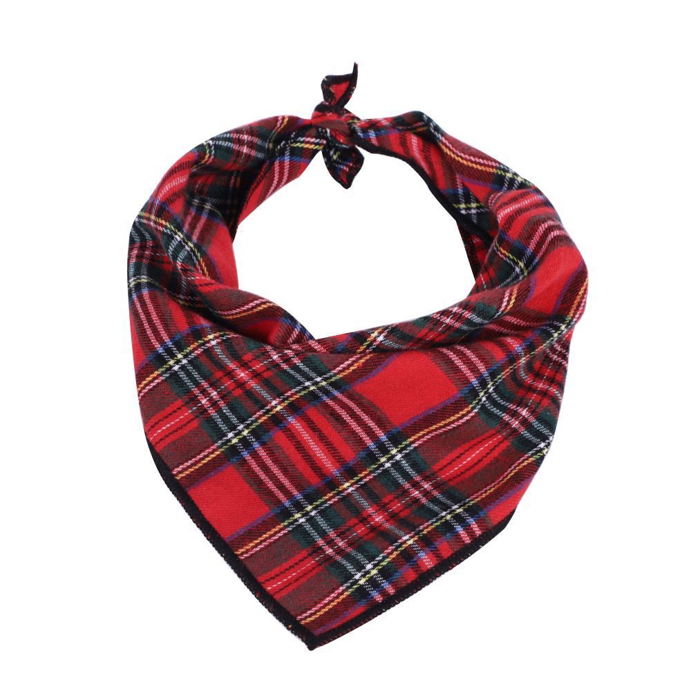 Christmas Pet Scarf – Santa Deer Print Triangle Bib for Dogs