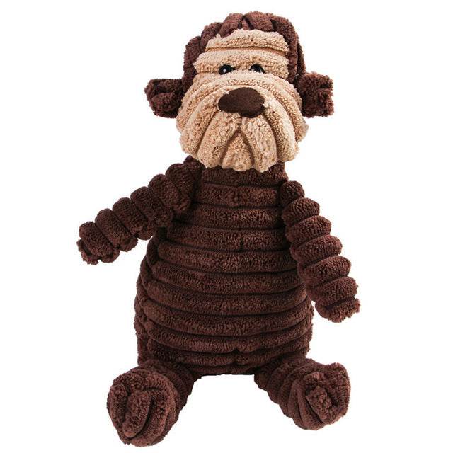 Riospets Squeaky Plush Dog Toy - Chew & Teeth Clean Monkey