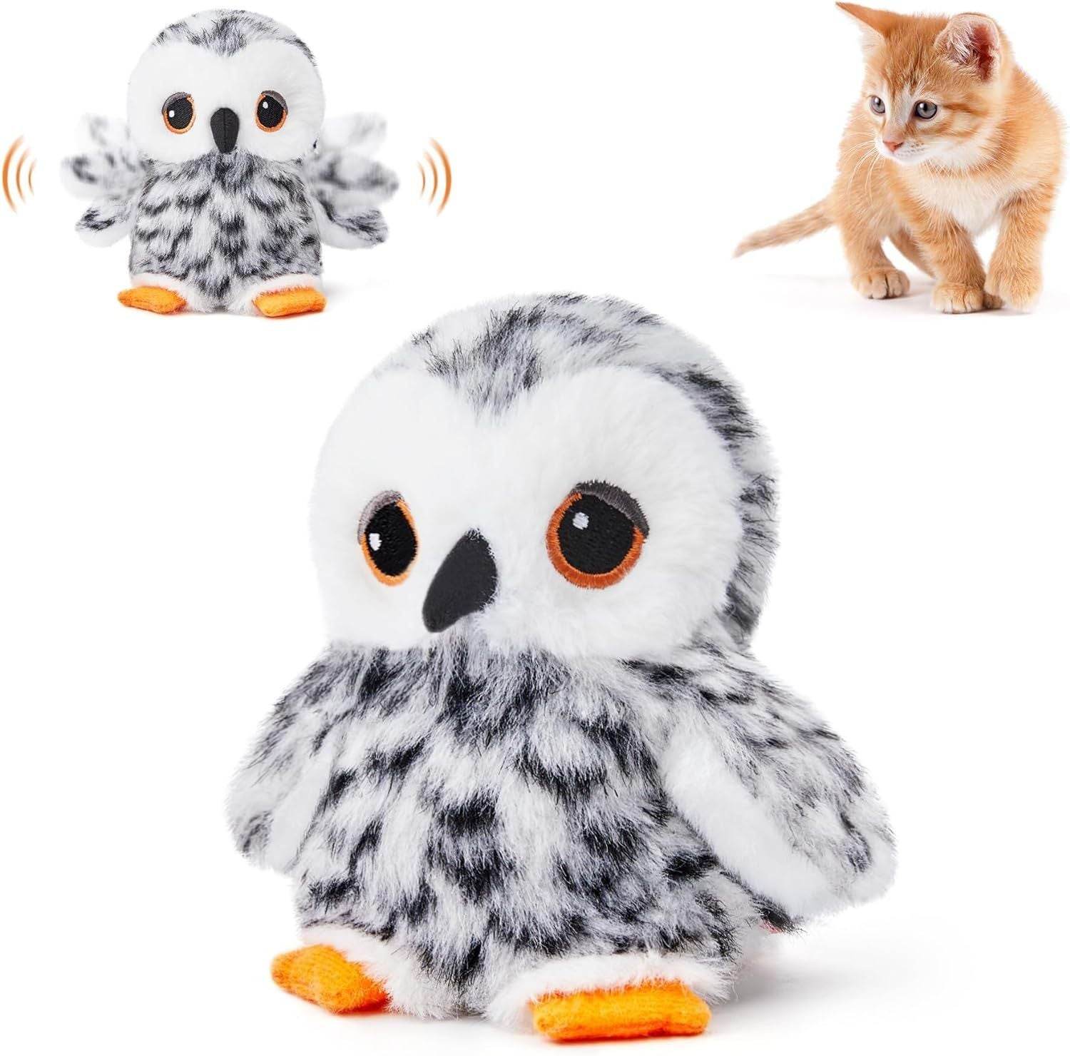Riospets Automatic Flapping Bird Cat Toy Snowy owl 17cm
