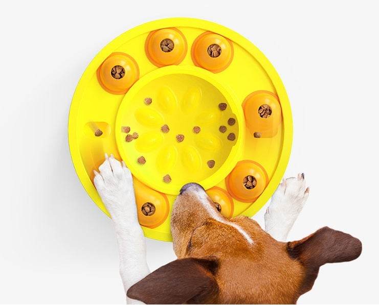 Pet IQ Training Puzzle Bowl – Turntable Slow Feeder for Dogs to Control Eating Speed