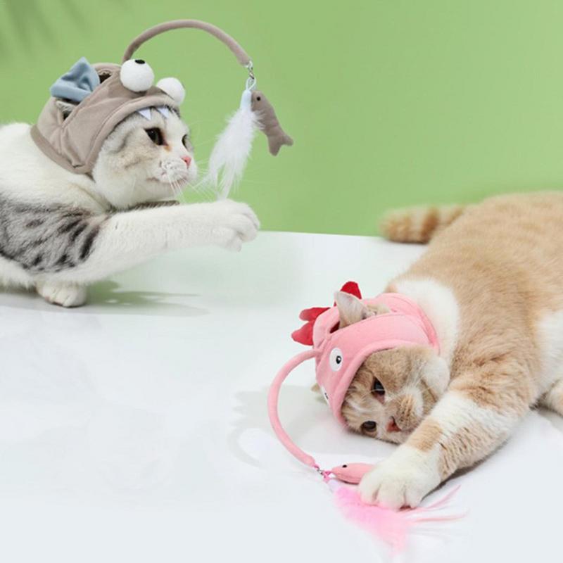 Funny Feather Headband – Interactive Cat Teaser Stick Toy