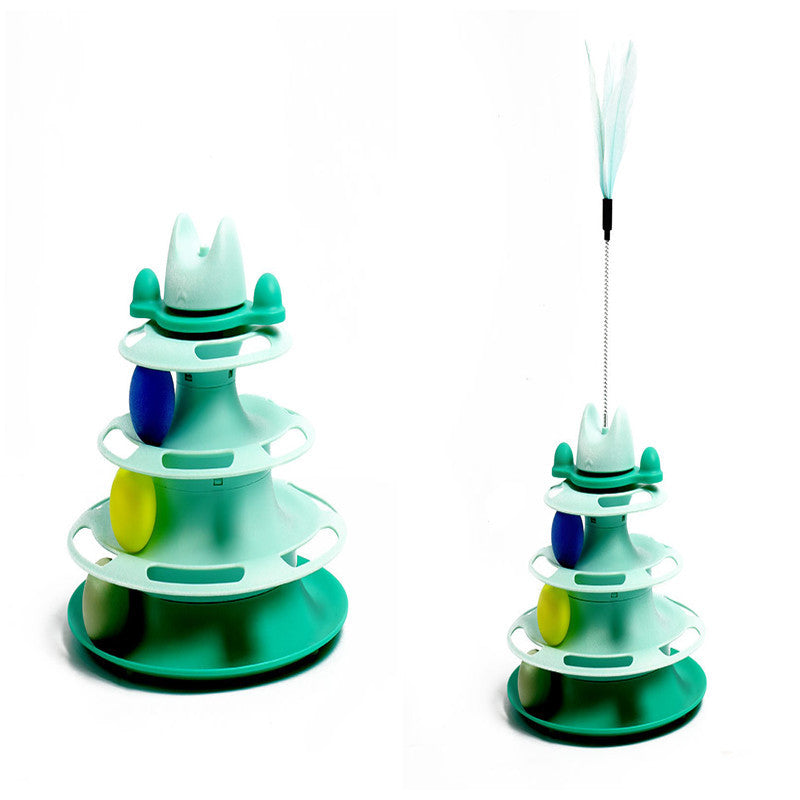 Cat Tower Toy – Multi-Level Rolling Ball Play Board
