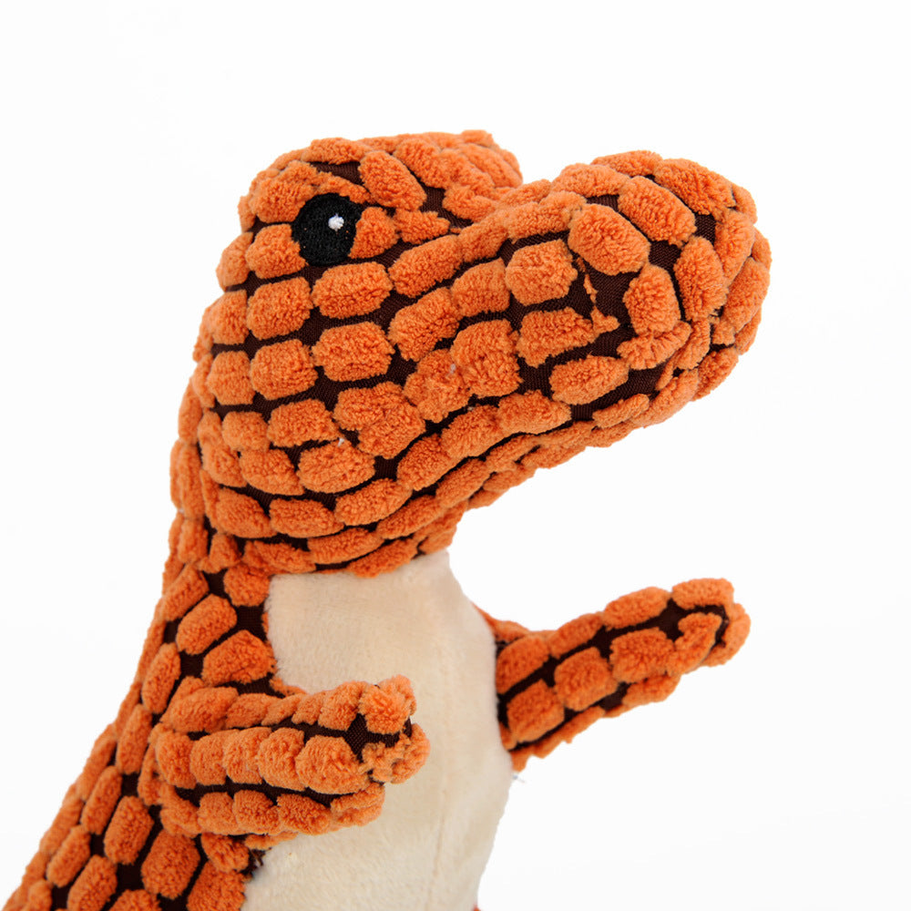 Dinosaur Plush Dog Toy – Interactive Chew Toy for Large & Small Dogs with Squeakers