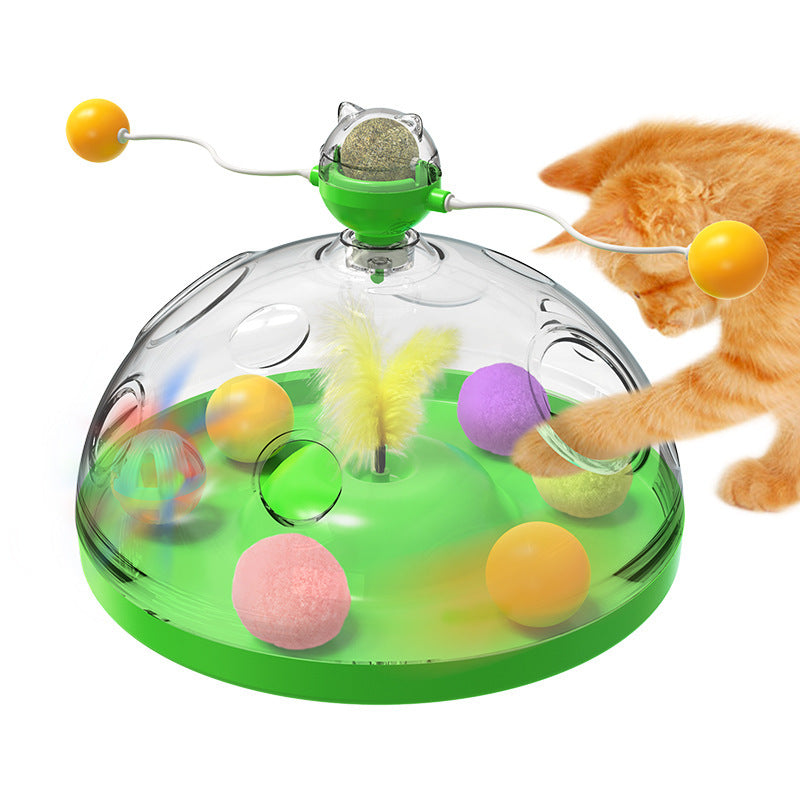 Windmill Cat Toy – Interactive Turntable with Catnip & Luminous Ball