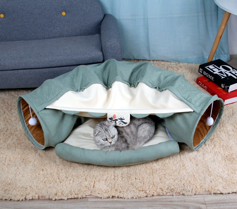 Cat Tunnel Toy – Collapsible Interactive Play Tube for Cats & Rabbits