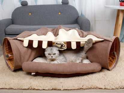 Cat Tunnel Toy – Collapsible Interactive Play Tube for Cats & Rabbits