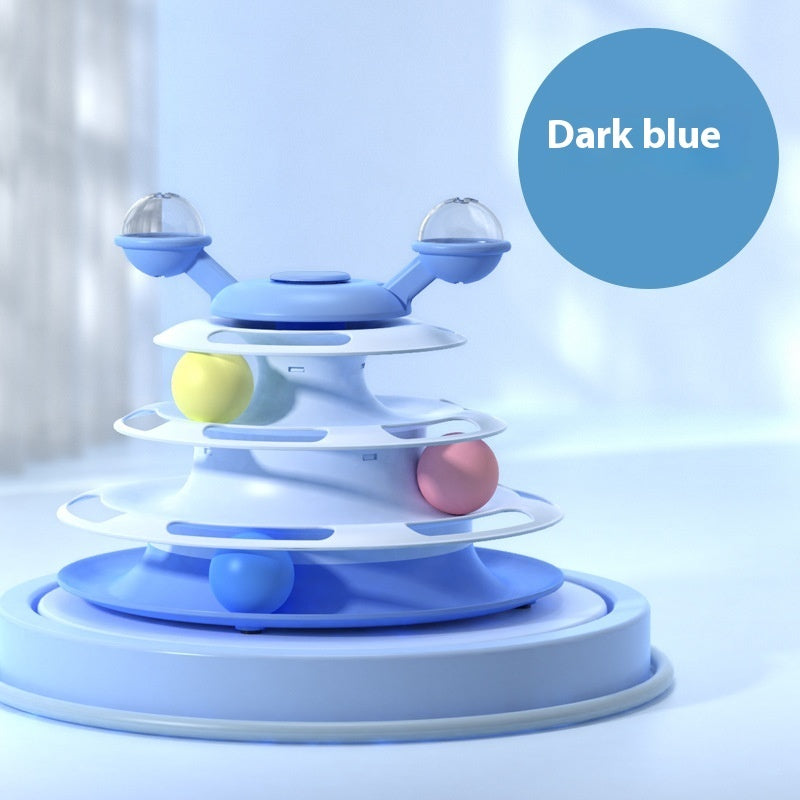4-Level Cat Tower – Roller Ball Turntable IQ Training Toy