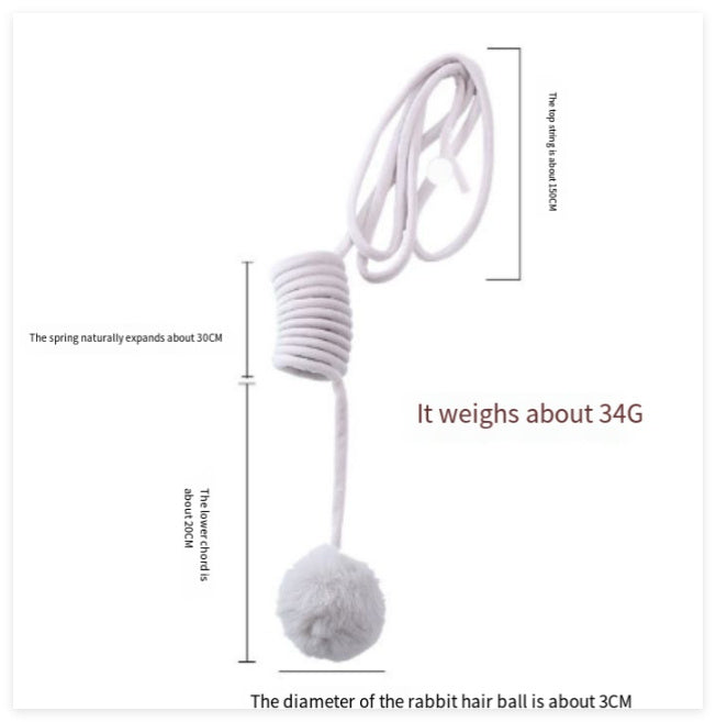 Interactive Spring Cat Toy - Suction Cup & Rabbit Fur
