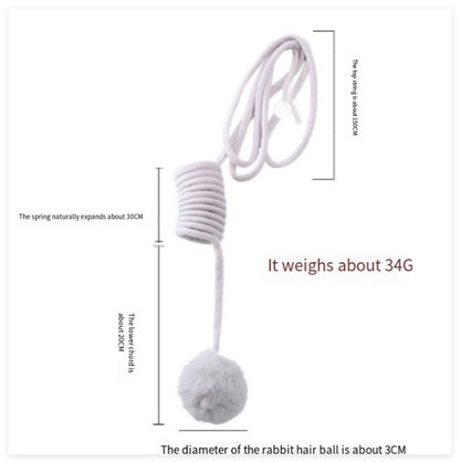 Interactive Spring Cat Toy - Suction Cup & Rabbit Fur