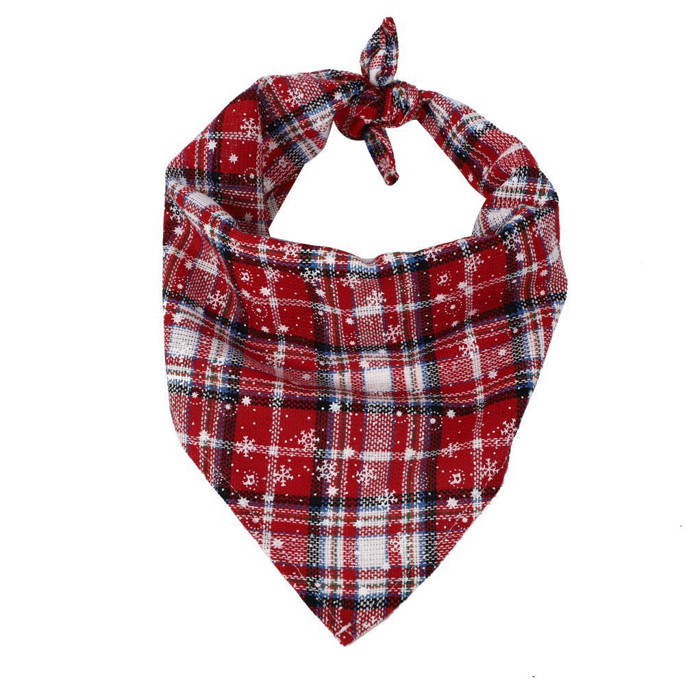 Christmas Pet Scarf – Santa Deer Print Triangle Bib for Dogs