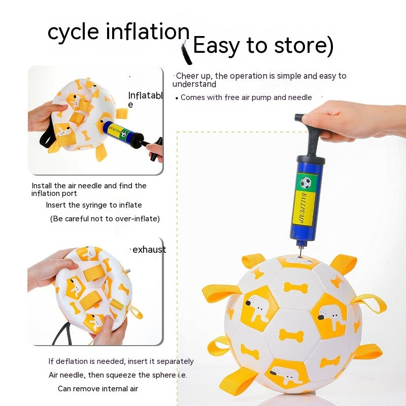 Interactive Dog Football Toy – Outdoor Training Bite-Resistant Ball