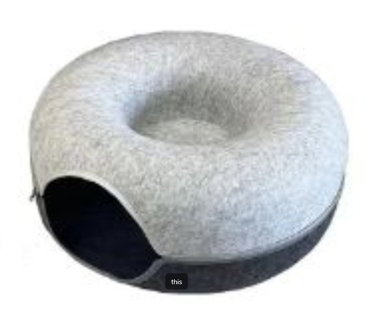 4-Season Cat Nest Tunnel – Dual-Use Felt Bed & Play Tunnel