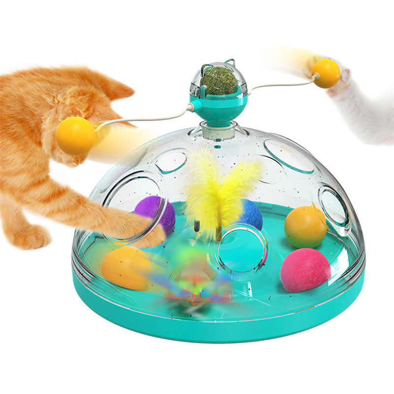 Windmill Cat Toy – Interactive Turntable with Catnip & Luminous Ball