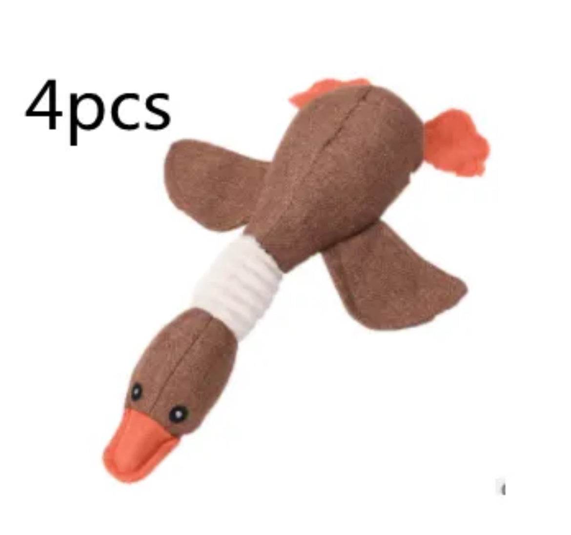 Riospets Squeaky Plush Cat Toy Brown 4 Pcs