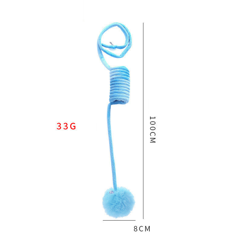 Interactive Spring Cat Toy - Suction Cup & Rabbit Fur