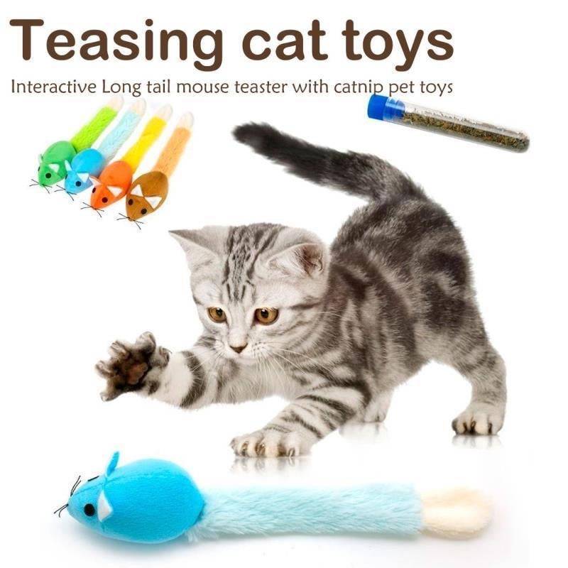 Mouse Tail Cat Toy – Interactive Teaser Training Play Toy
