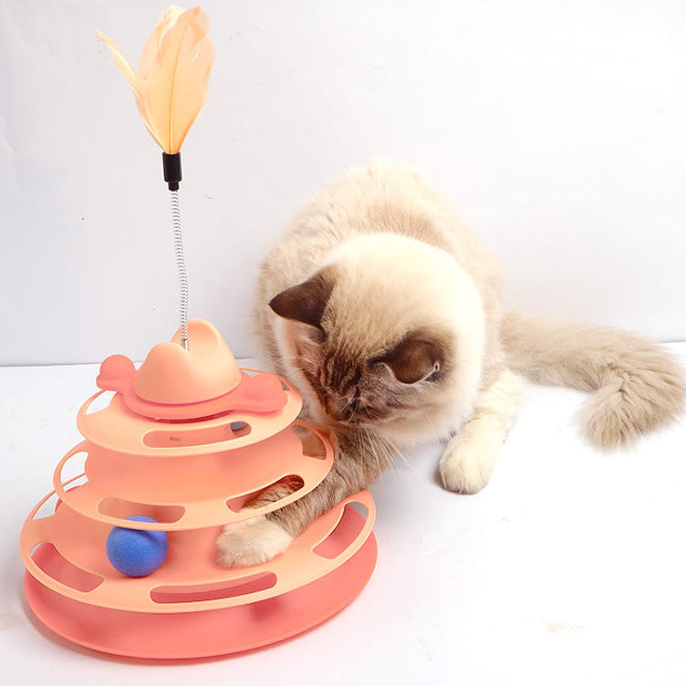 Cat Tower Toy – Multi-Level Rolling Ball Play Board