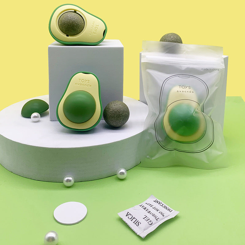 Avocado Catnip Toy – 360° Rotating Cat Mint Play Toy