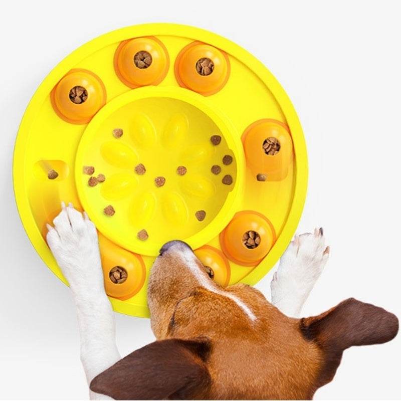 Pet IQ Training Puzzle Bowl – Turntable Slow Feeder for Dogs to Control Eating Speed
