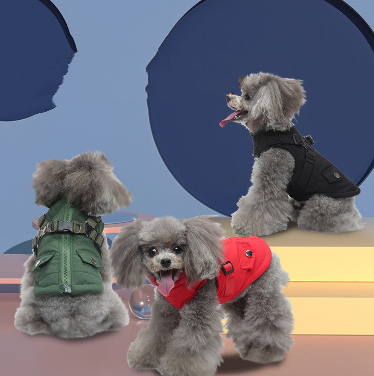 Winter Dog Clothes – Zipper Cotton Jacket for Small Pets
