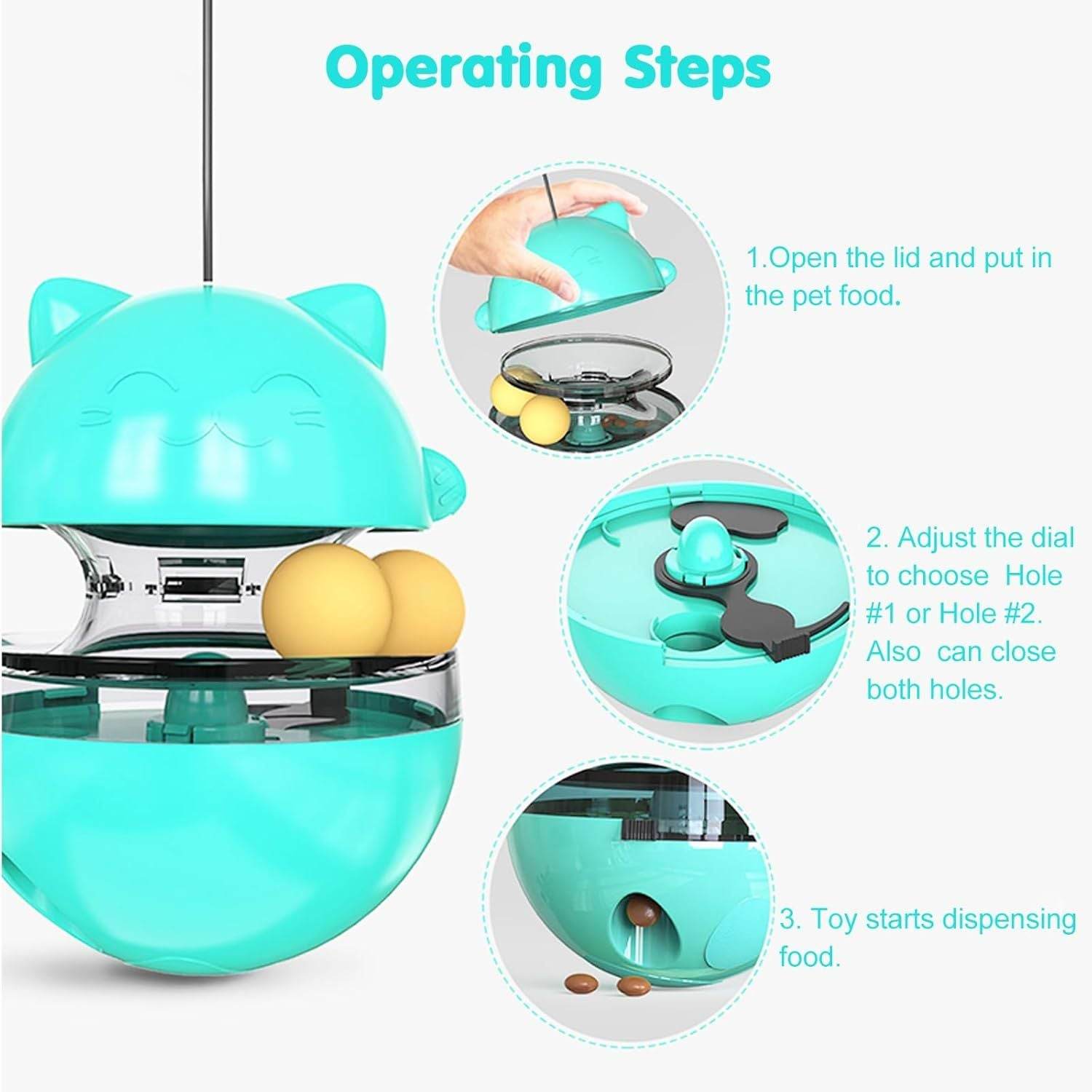 Riospets Interactive Cat Toy Feeder – Rolling Treat Dispenser for Brain Training & Fun Exercise