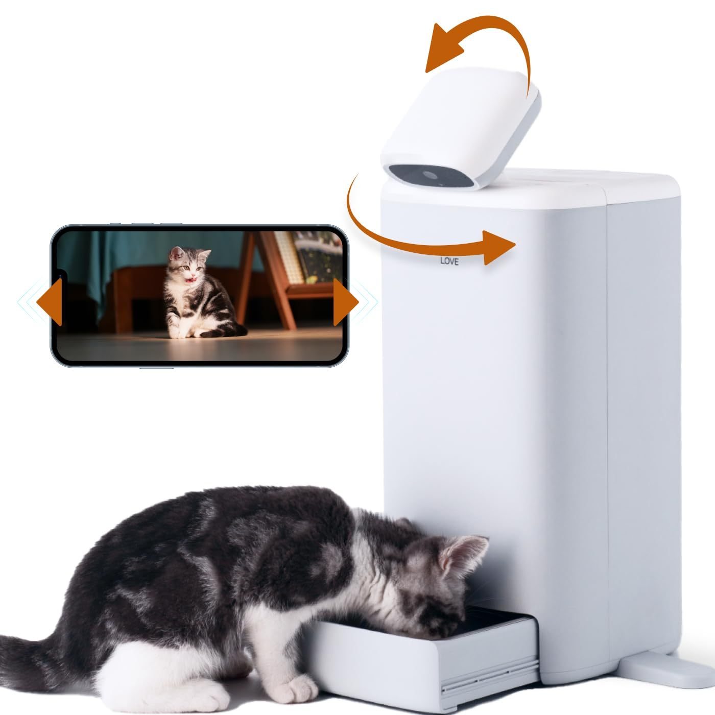 Automatic Cat Feeder with Camera – HD Video, Laser & Portion Control