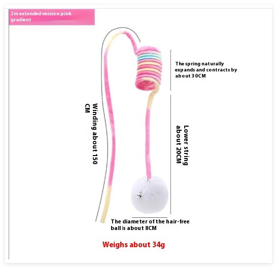Interactive Spring Cat Toy - Suction Cup & Rabbit Fur