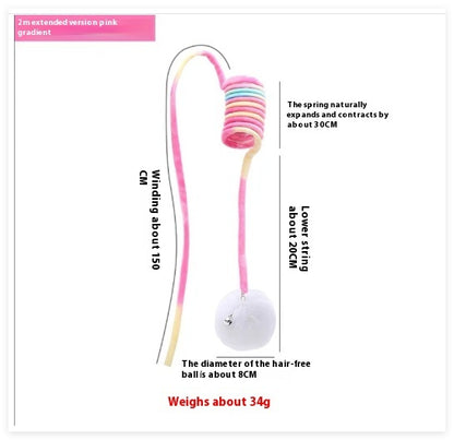 Interactive Spring Cat Toy - Suction Cup & Rabbit Fur